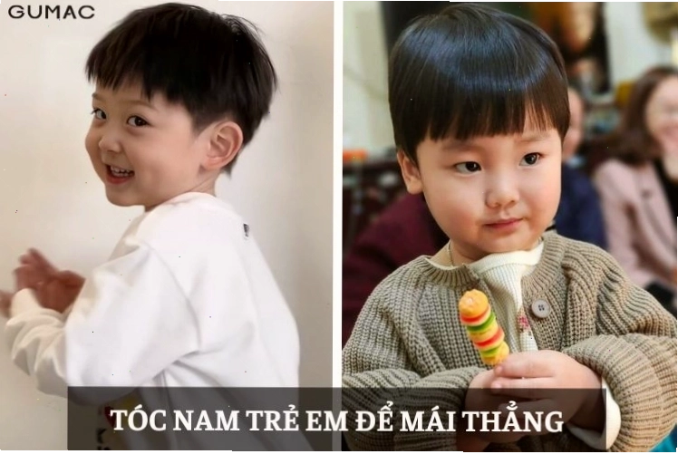 Tóc trẻ em nam ngắn để mái thẳng cho bé