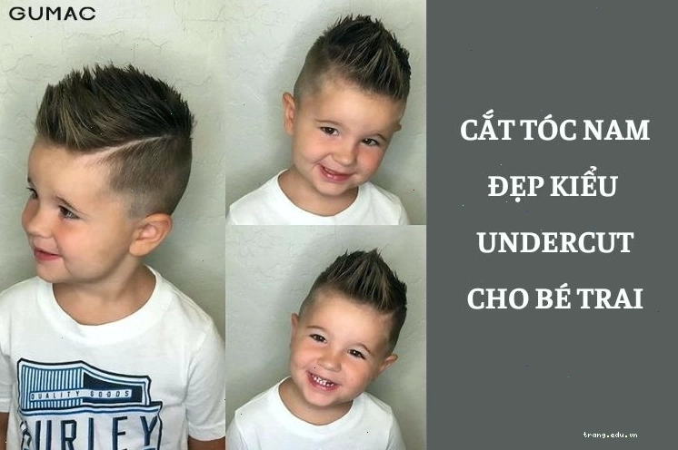 Tóc undercut nam tính cho bé trai mặt tròn