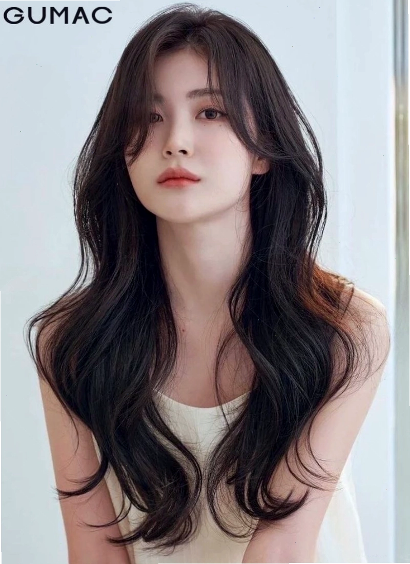 tóc uốn gợn sóng cho mặt tròn