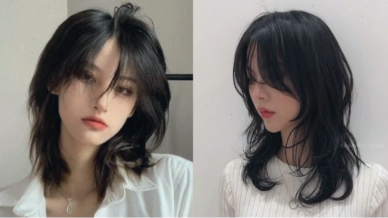Tóc Wolfcut Layer nữ với mái thưa