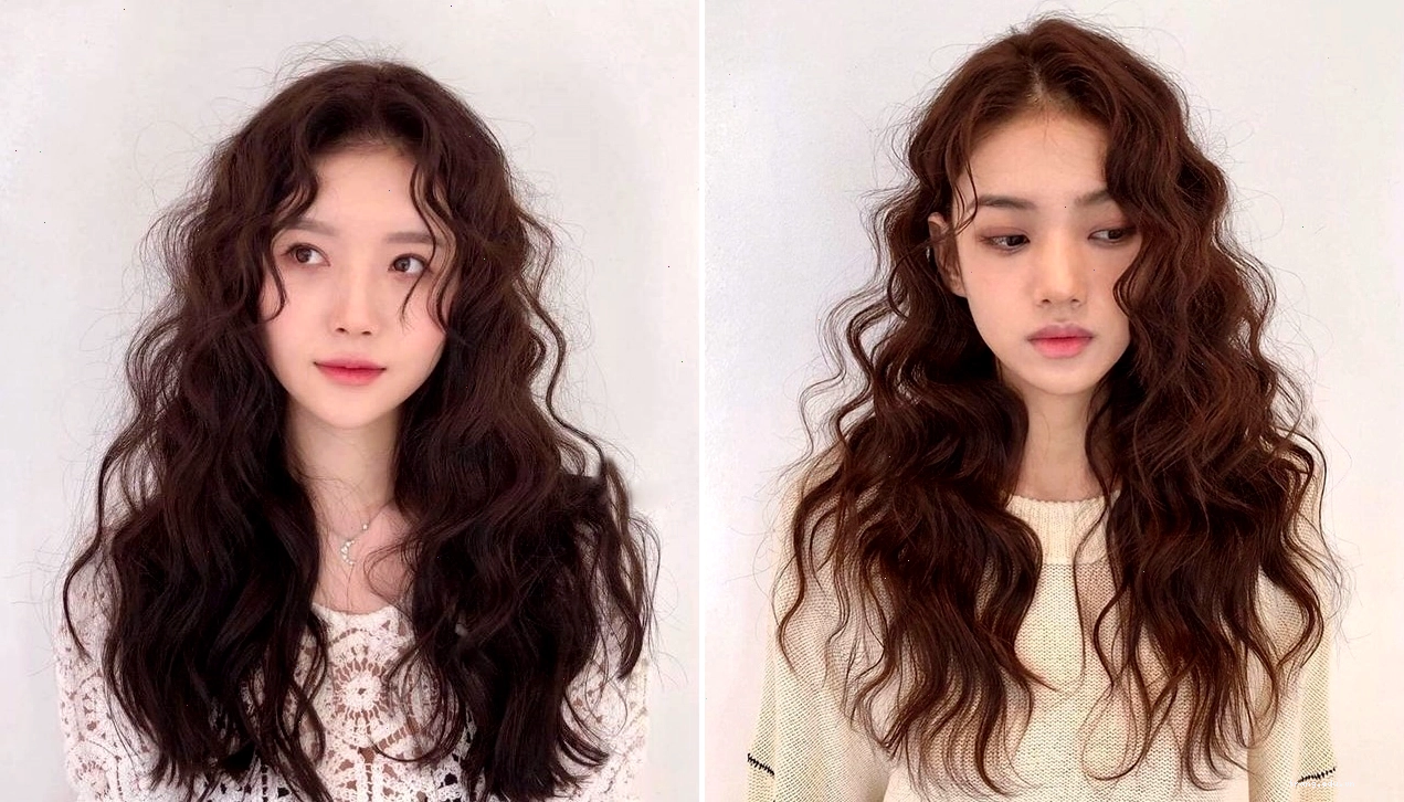 Tóc xoăn sóng nước nữ tính, quyến rũ cho người mặt tròn